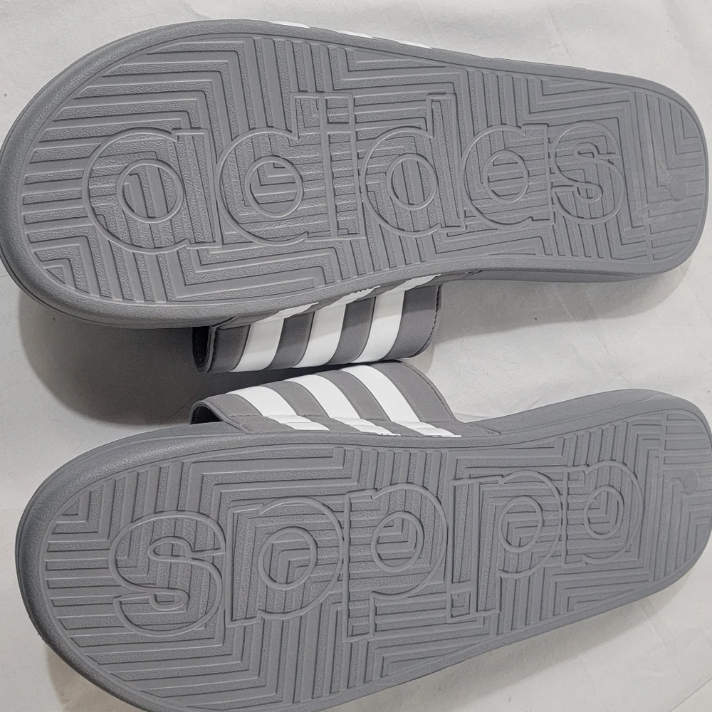 Adidas Mens Adissage Slide Athletic Sandals Size 18 Black/White